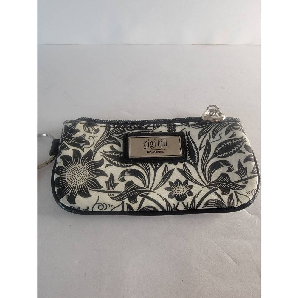 Gigi Hill Women's Sunflower Print Coin Purse Black and White